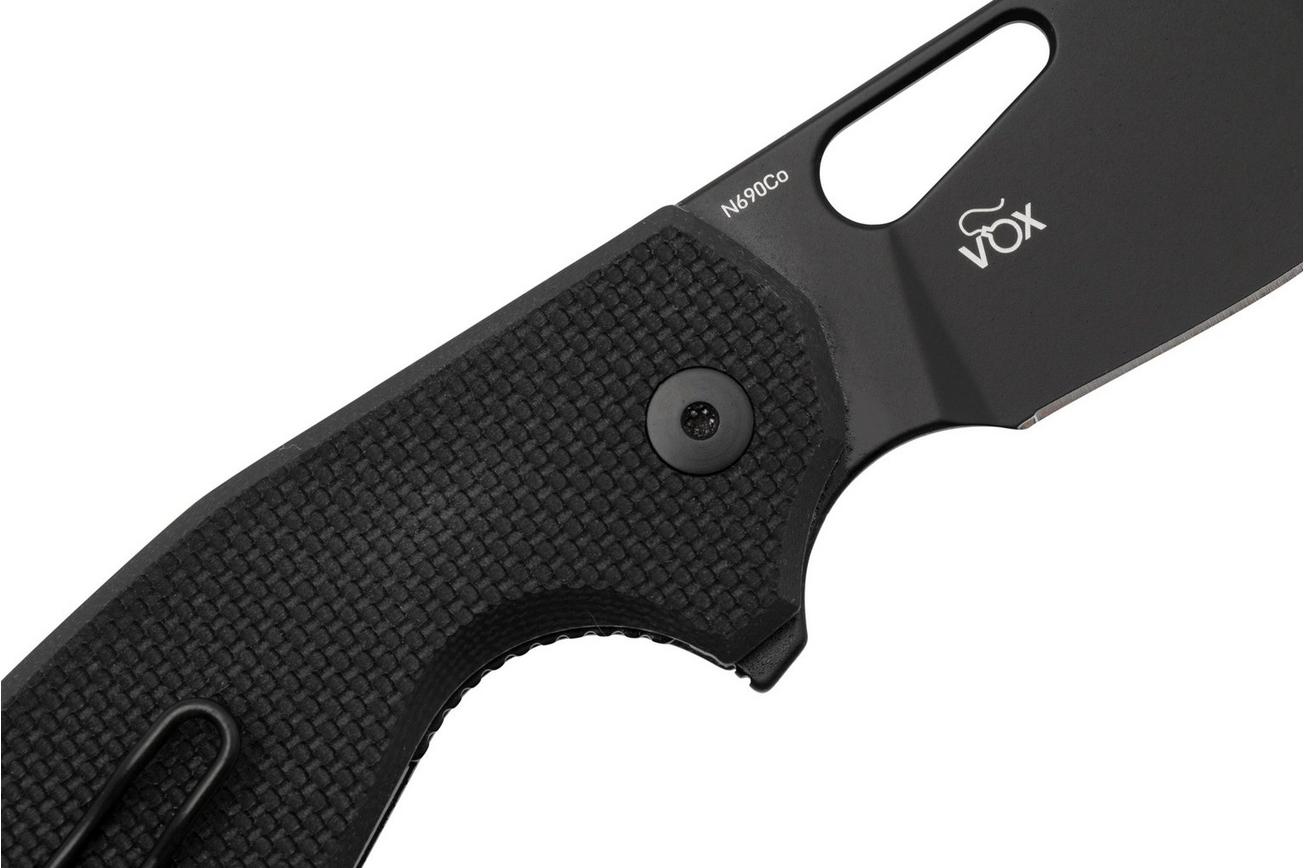 MKM Vincent VCN-GBB Black PVD N690CO, Black G10, Red Aluminum zakmes, Jesper Voxnaes design