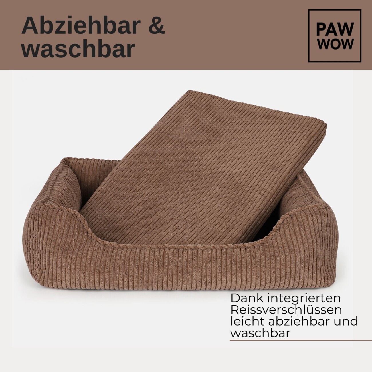 PAW WOW Hundebett ANTON Cord Braun M