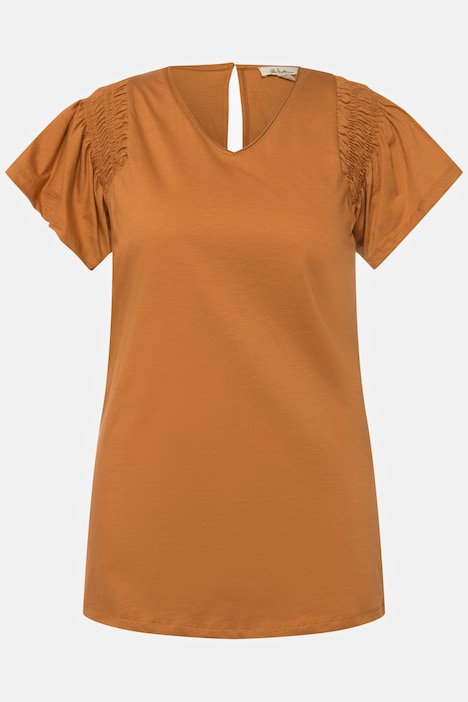 T-Shirt, A-Linie, V-Ausschnitt, Halbarm, Biobaumwolle