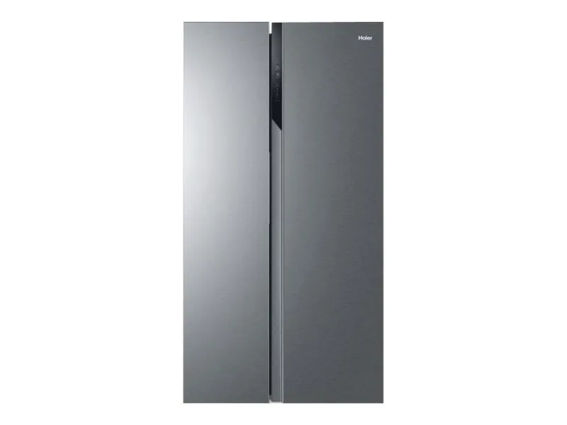 Haier Série 3 HSR3918ENPG - Køleskab/fryser - side-by-side - bredde: 90.8 cm - dybde: 64.7 cm - højde: 177.5 cm - 528 liter - Klasse E - blid sølv