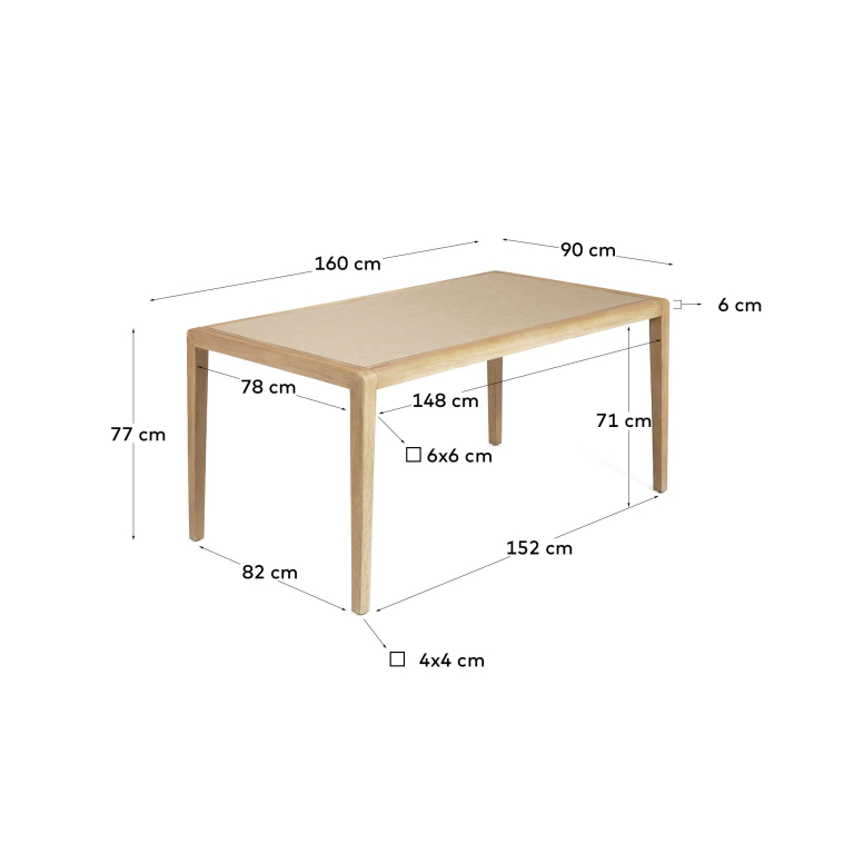 Kave Home Better eettafel 160x90