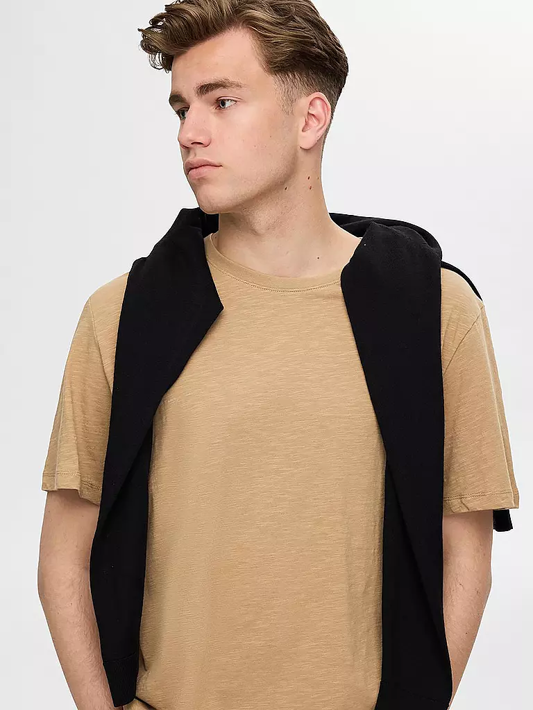 SELECTED T-Shirt SLHASPEN beige