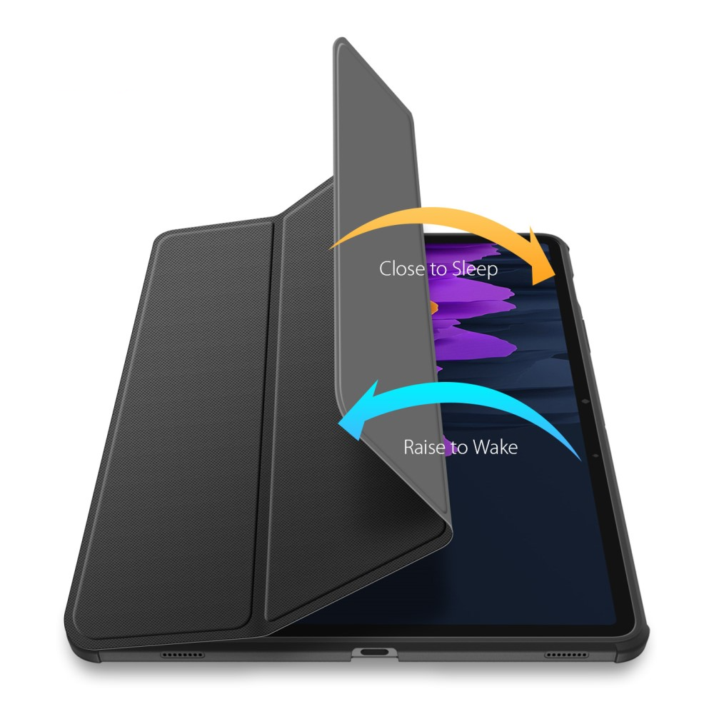 Samsung Galaxy Tab S8 / Tab S7 Leder Tasche Smart Cover Schutzhülle   S-Pen Halter - Schwarz