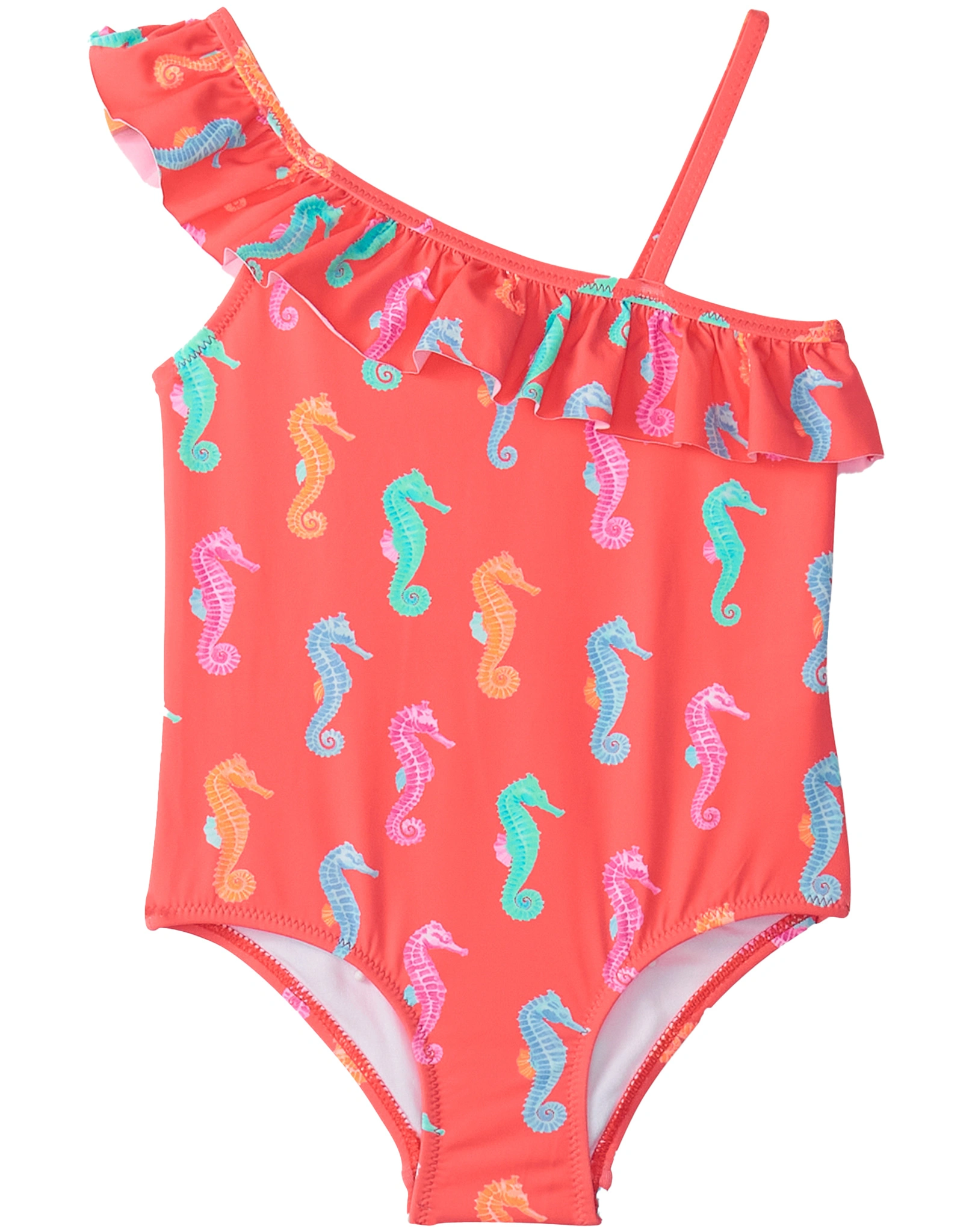 Badeanzug PAINTED SEA HORSES in coral