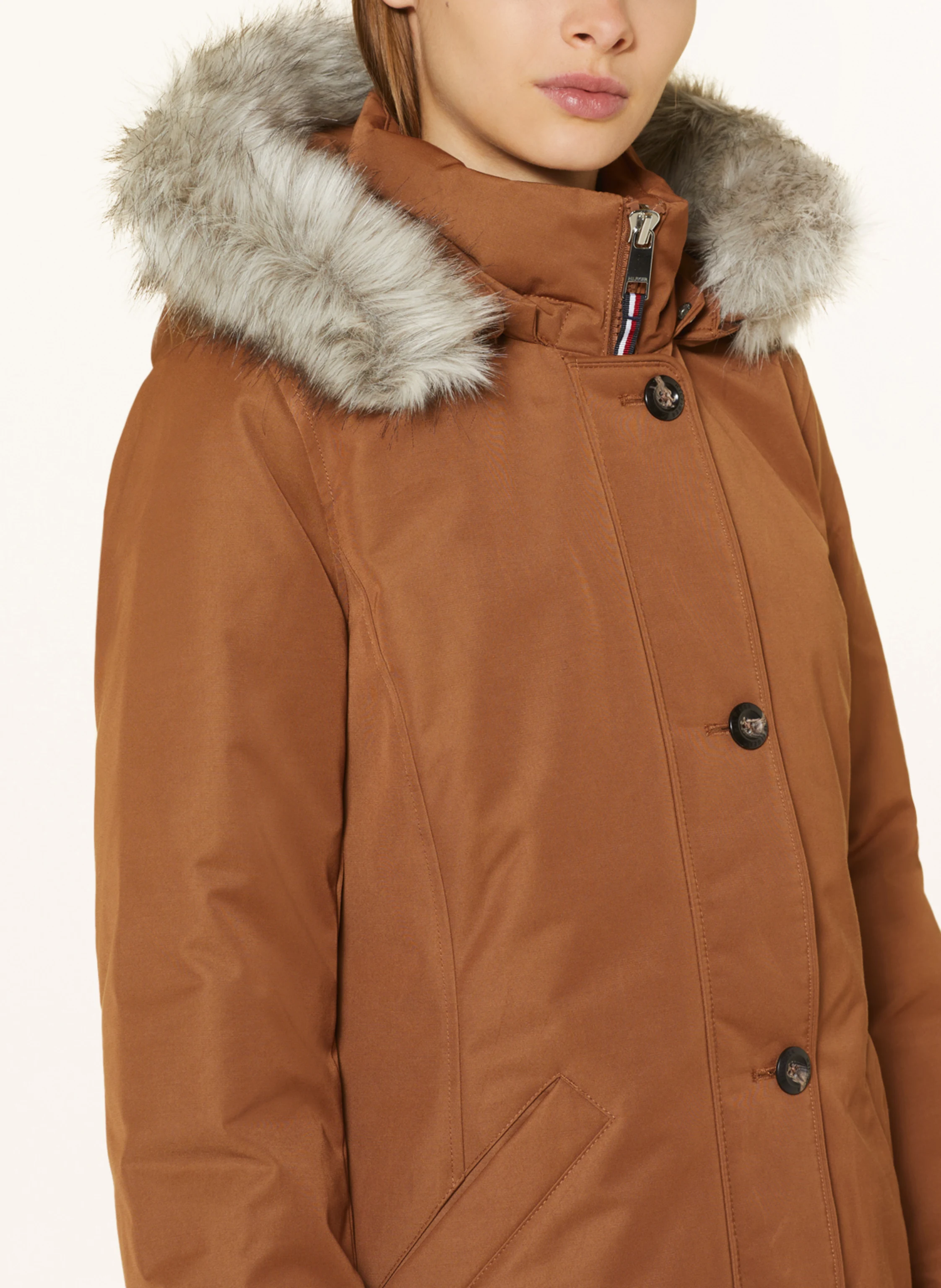 TOMMY HILFIGER Parka mit abnehmbarer Kapuze und Kunstpelz