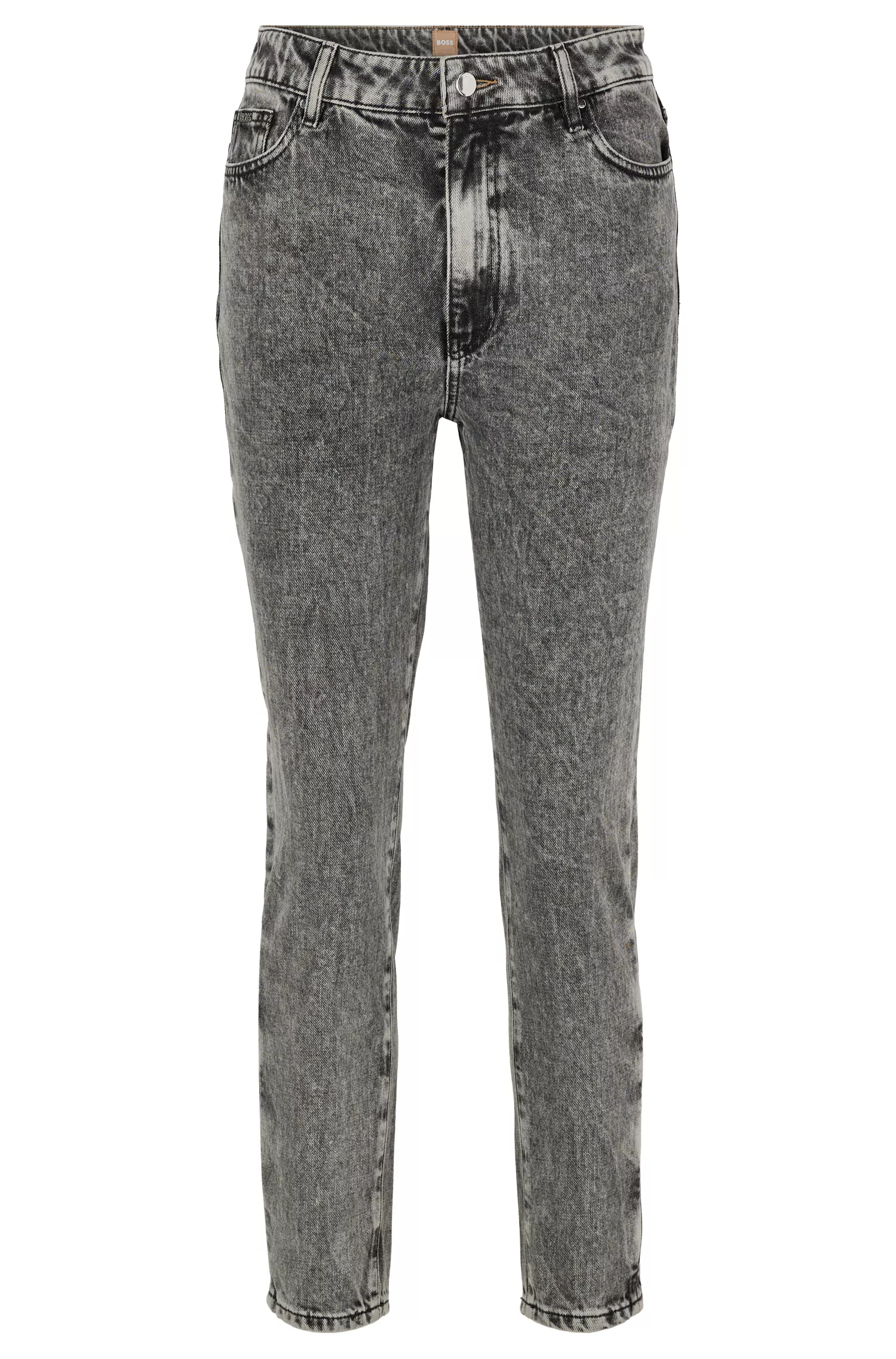 Calça jeans BOSS Black-Mom em denim cinza claro
