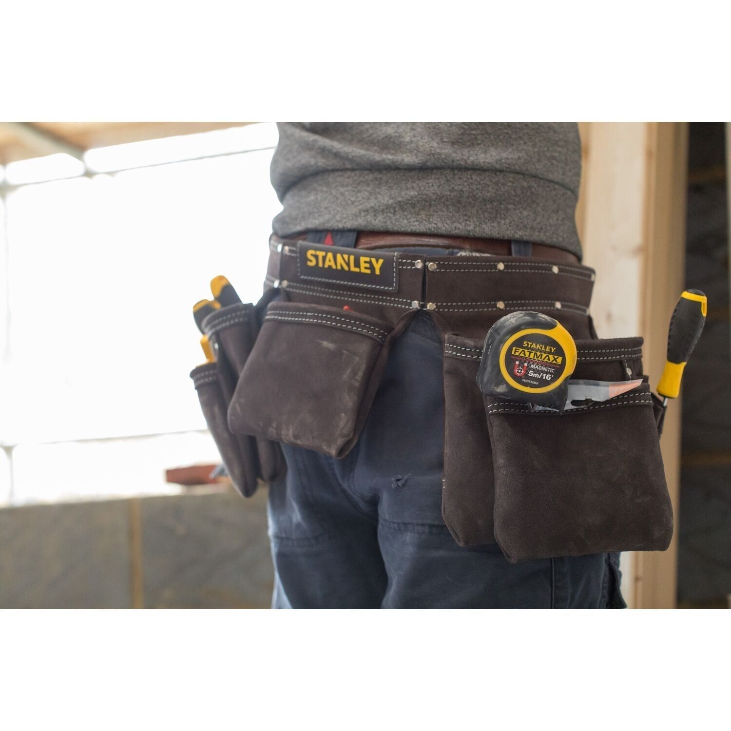 Stanley STST1-80113 Dubbele Gereedschapsgordel met Riem en Hamerhouder