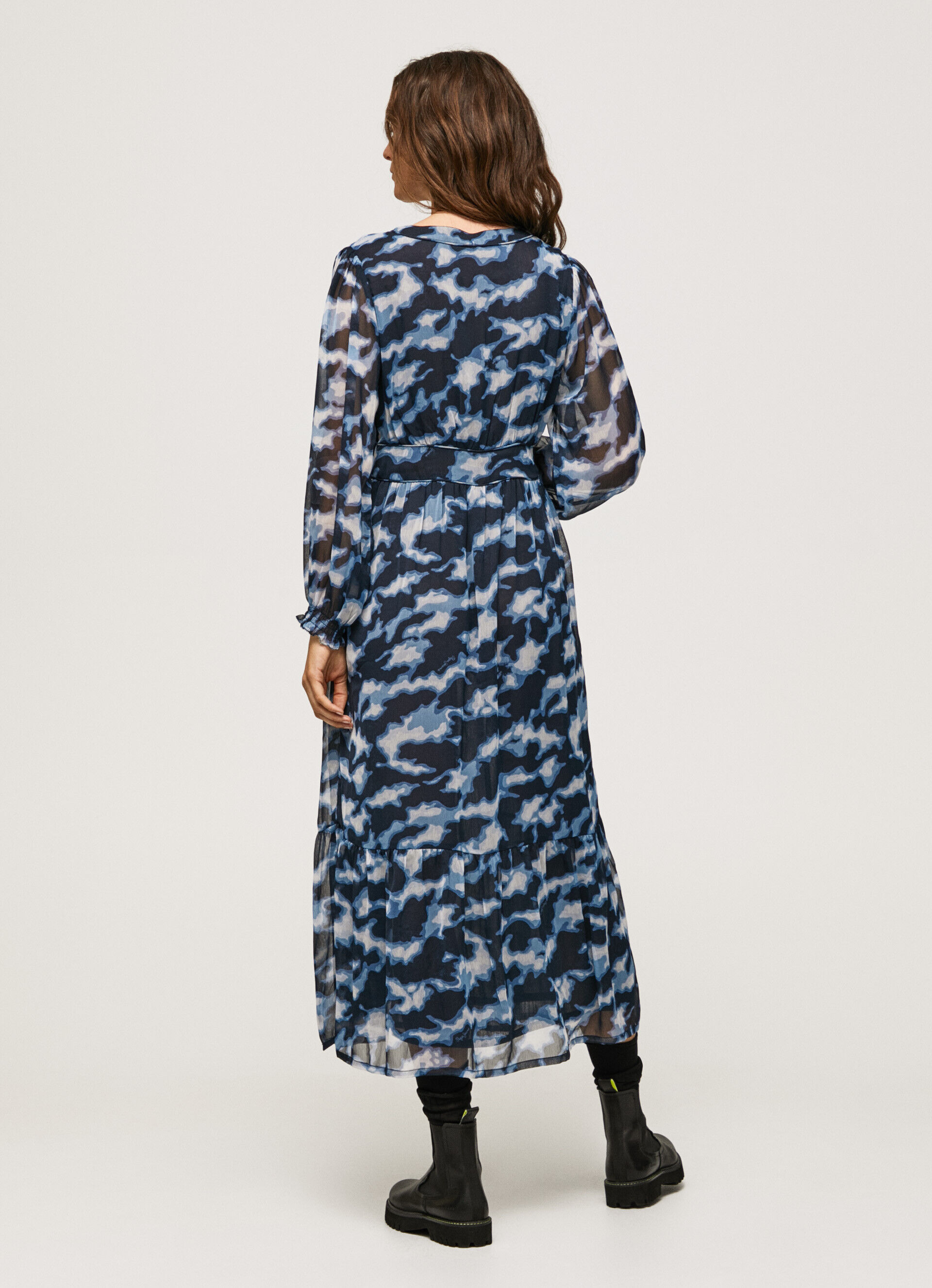 VESTIDO MIDI ESTAMPADO BLITA - multicolorido