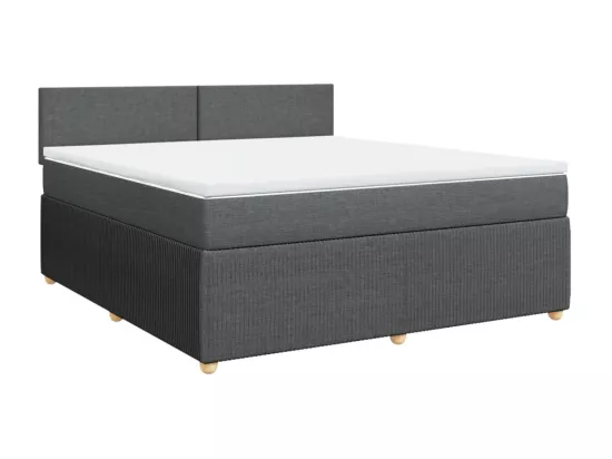 Sommier à lattes de lit avec matelas Gris foncé 180x200cm Tissu