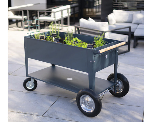 Verhoogd tuinbed op palen Herstera Garden Kräuterfabrik Draaibaar 120x60x80 cm antraciet