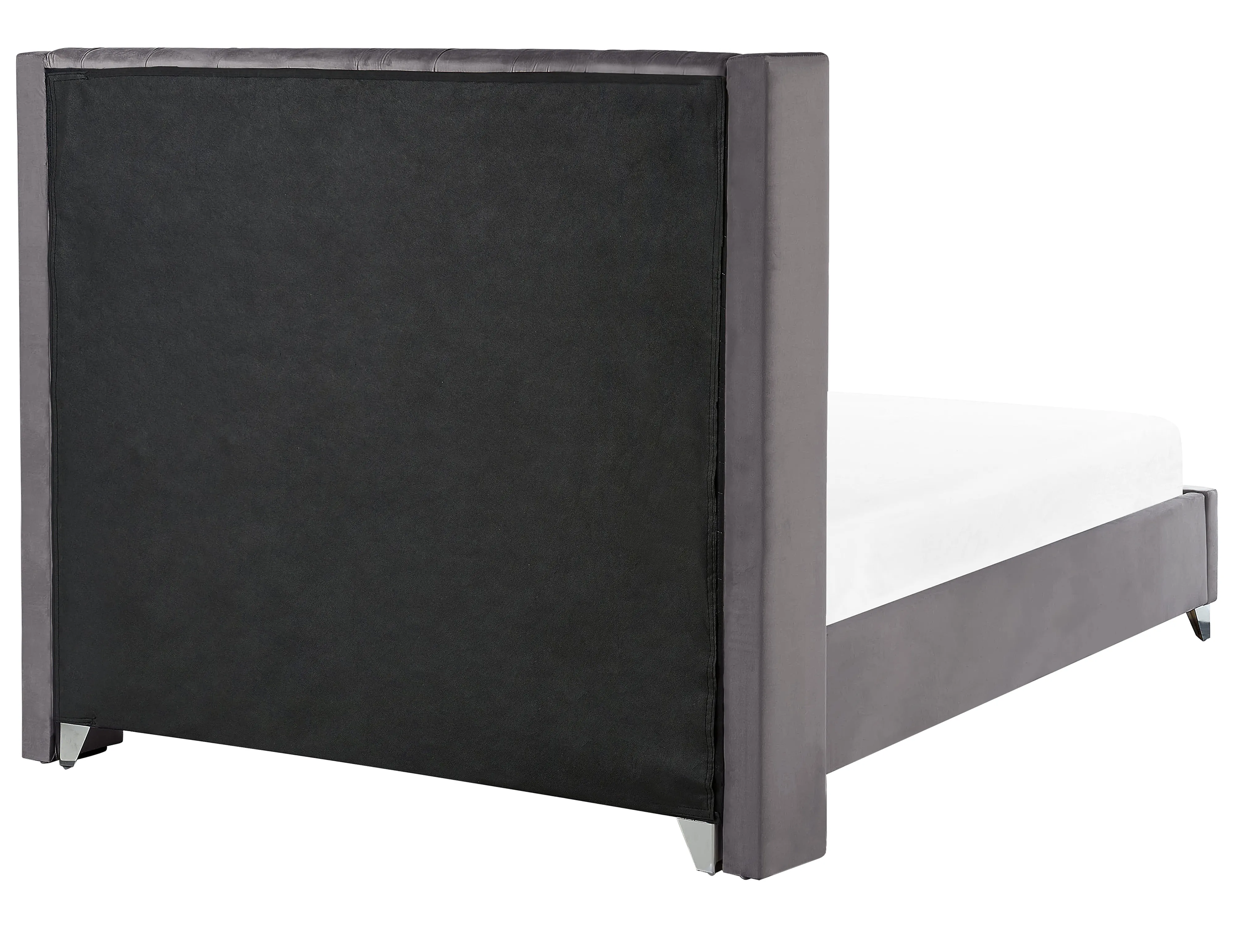 Bed Fluweel LUBBON 160 x 200 cm Grijs