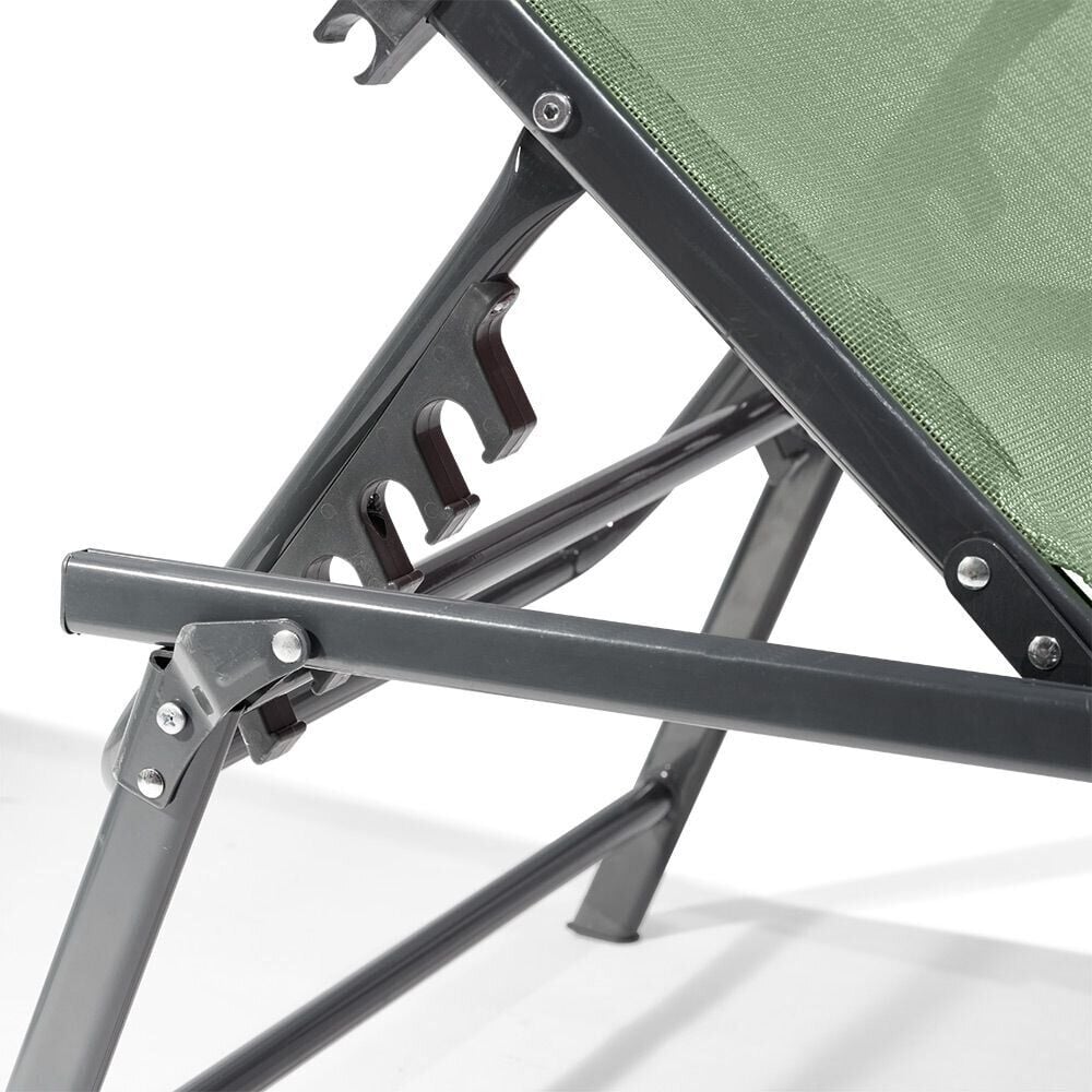 Bain de soleil Dream 5 positions vert L.181 x l.55 x H.33/90.5 cm