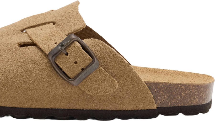 MANGO TEEN suède clogs beige