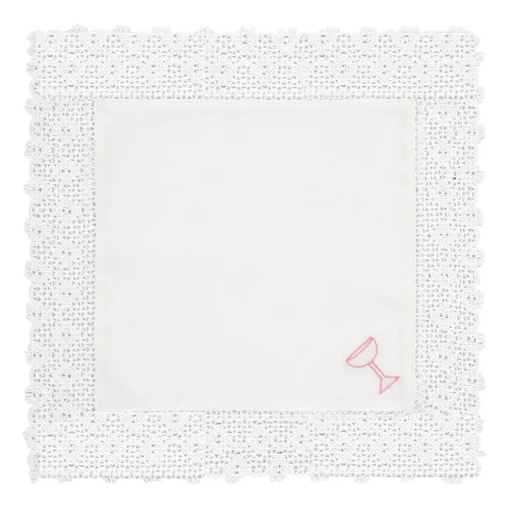 Anna + Nina Serviettes de table Cheers - Set de 2 | Blanc