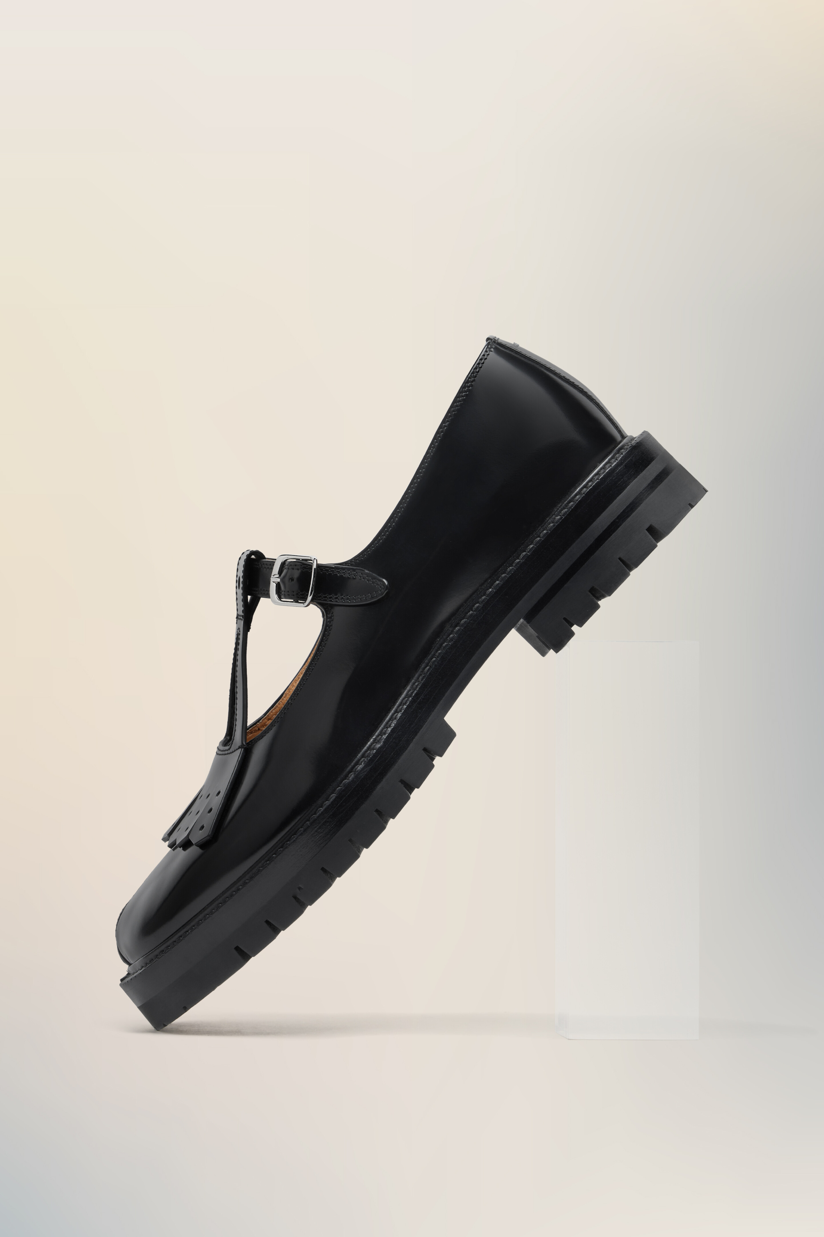 Mary-Janes Tabi Country noires en cuir pour femme Noir