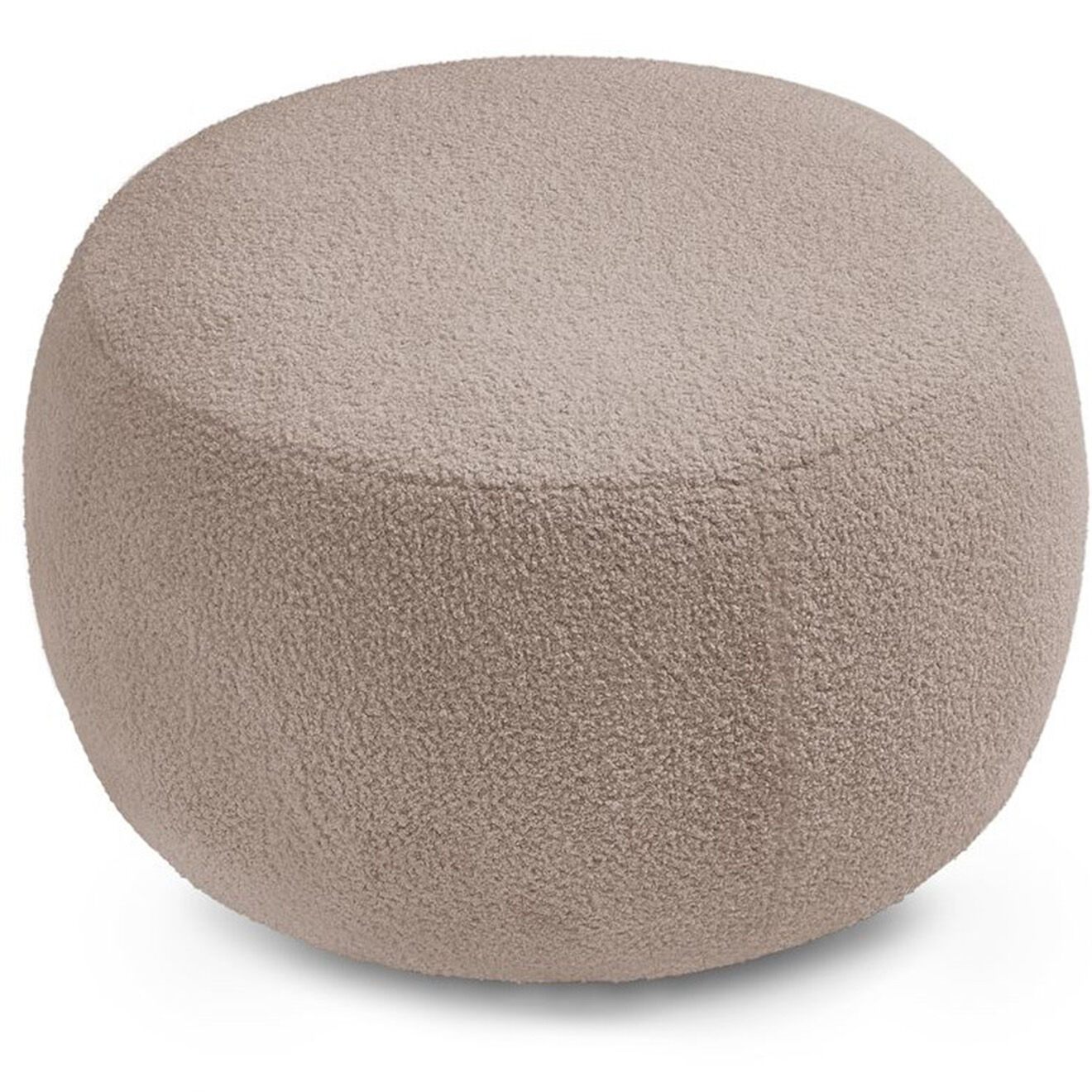 Bobochic Pouf velours bouclette rond Envy marron clair - D.69x44 cm