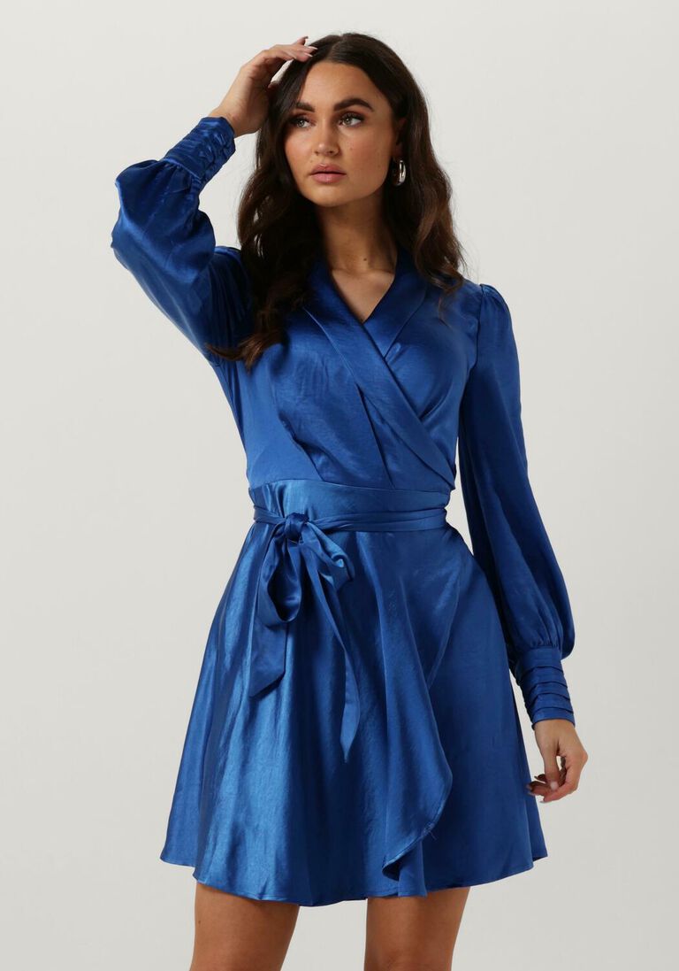 NOTRE-V kobalt notre-v mini jurk nv-doris satin dress