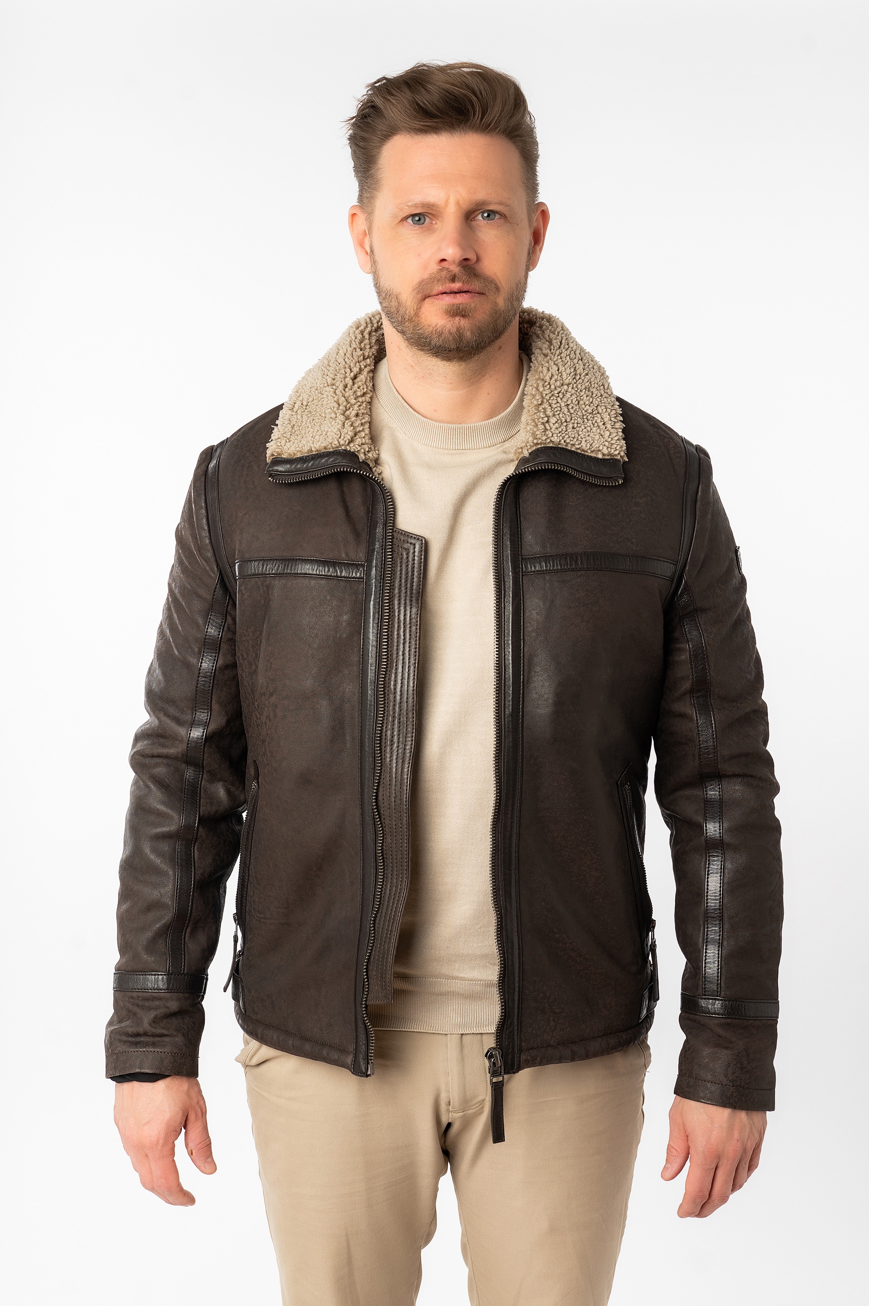 Mauritius Lederjacke »MMAlasko« mit Umlegekragen