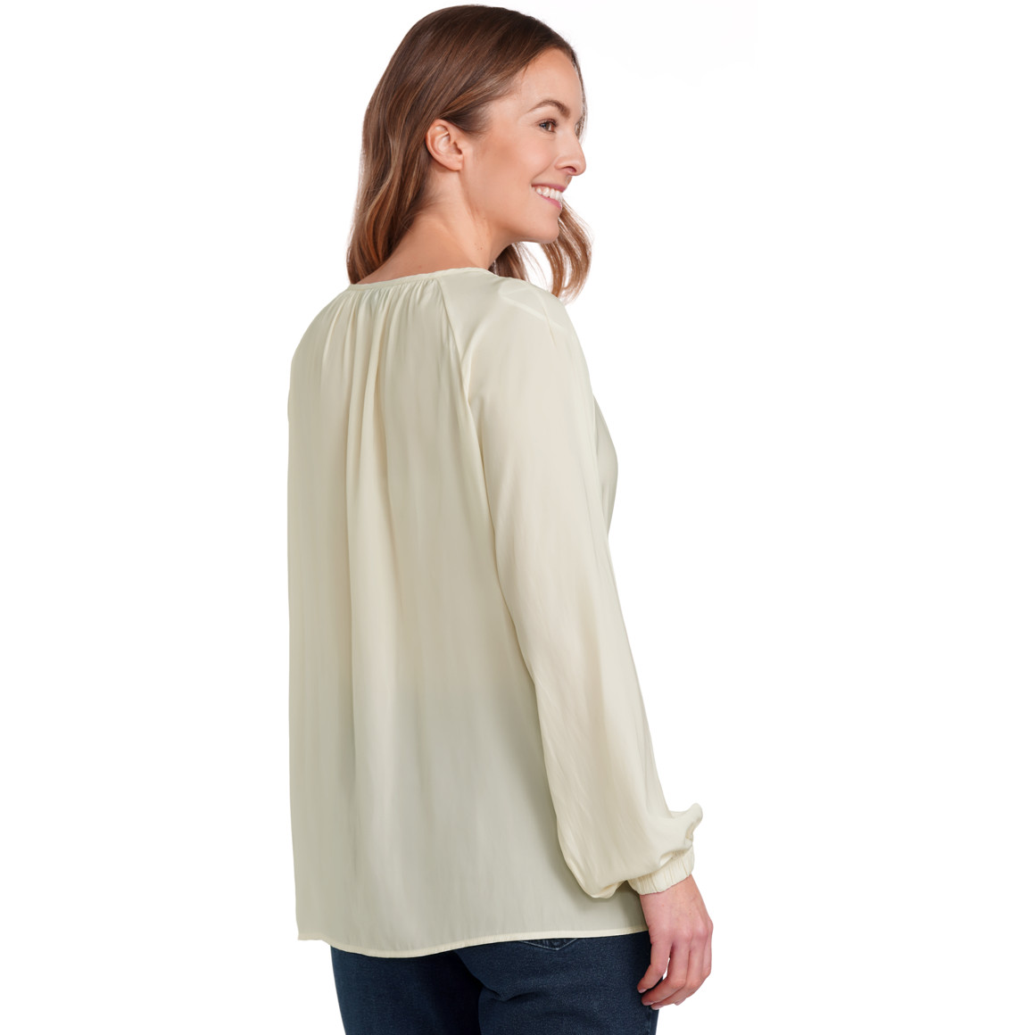 Gina Benotti Damen Bluse in Unifarben beige