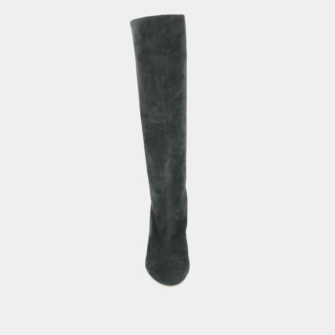 Bottes hautes  en velours anthracite