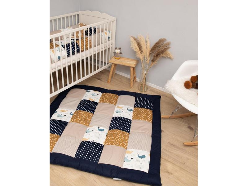 Ullenboom Krabbeldecke Wale 100 x 100 cm Babydecke mit Wahlen