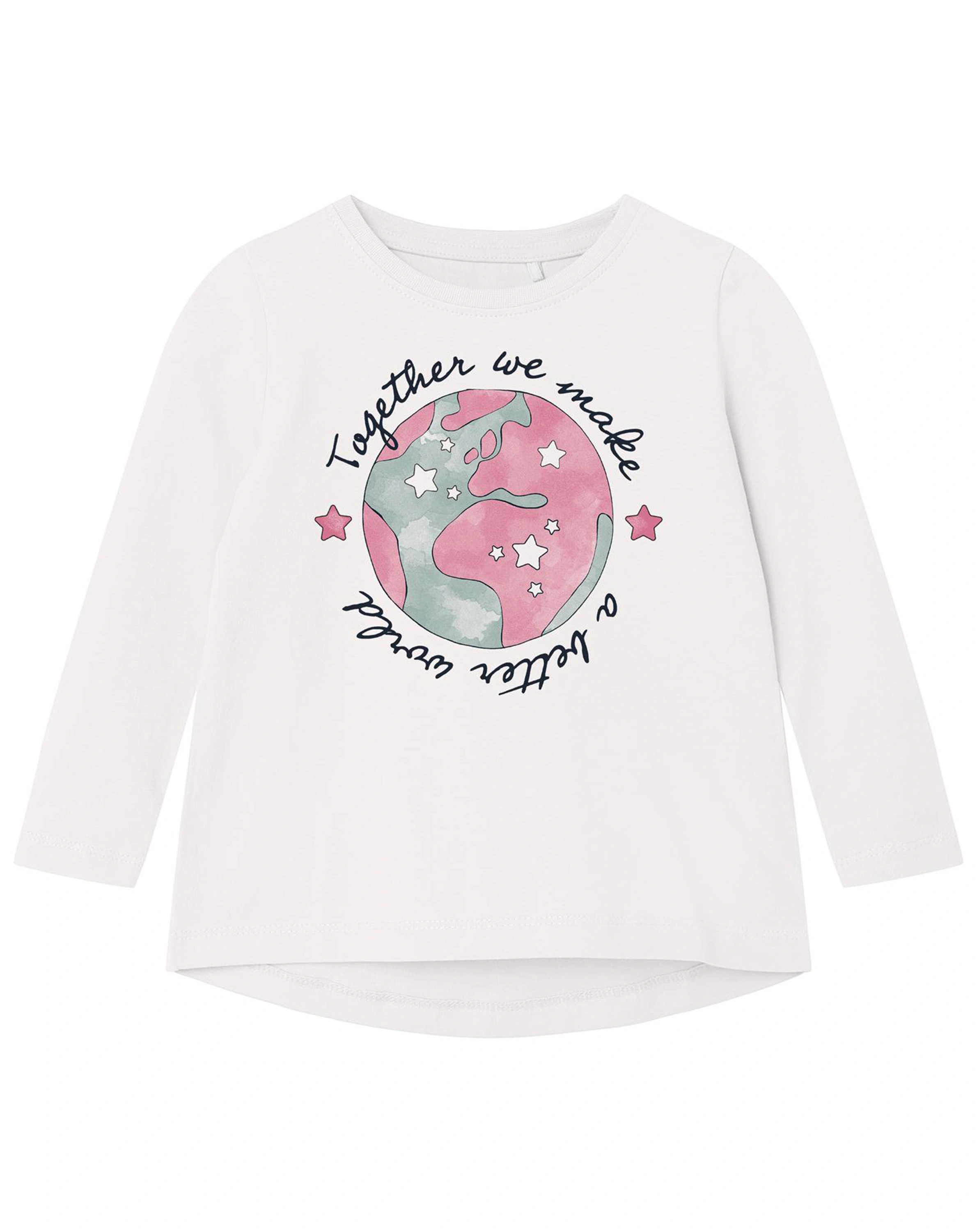 Langarmshirt NMFVIOLET WORLD in white alyssum