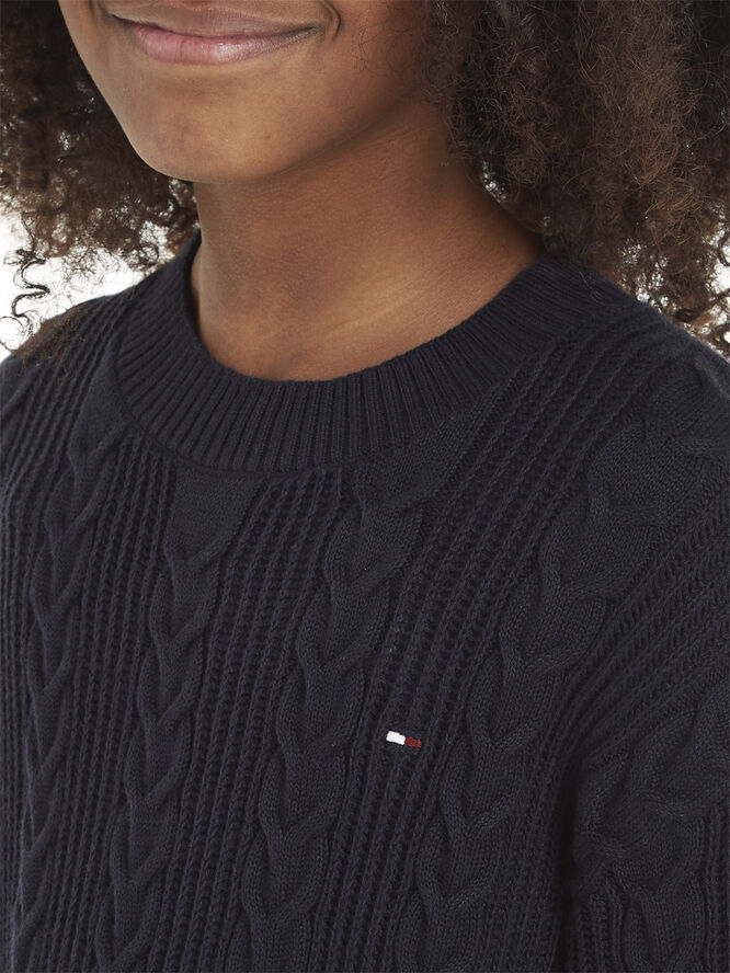 Tommy Hilfiger CABLE SWEATER DRESS Desert sky