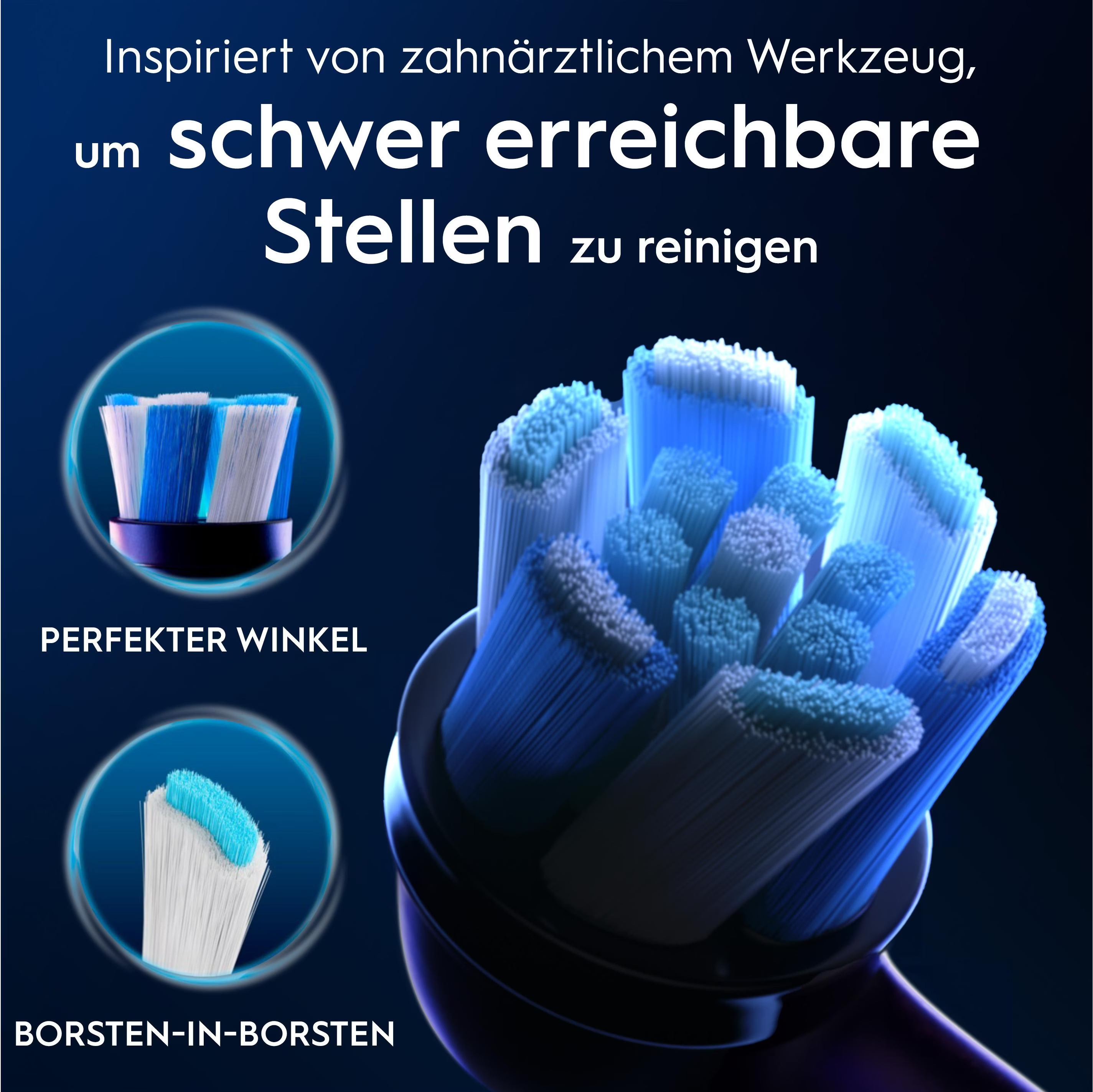 (8er Set) Ultimative Reinigung Ersatz Zahnbürstenkopf für Oral-B iO Elektrische Zahnbürsten - Schwarz