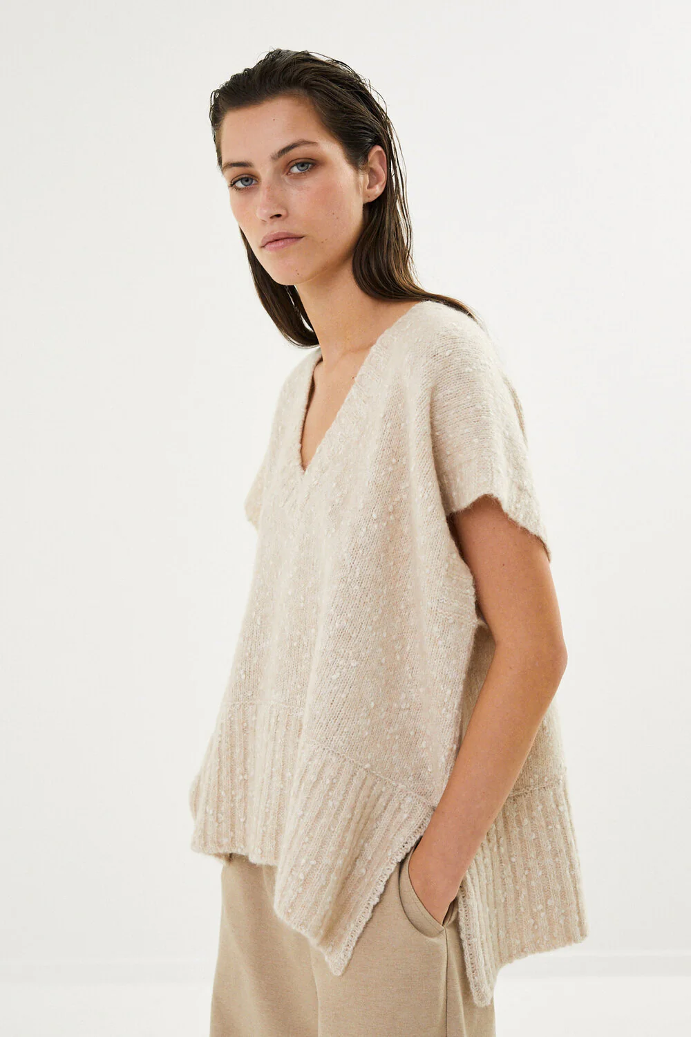 Rabens saloner  Minte strikket vest - Beige
