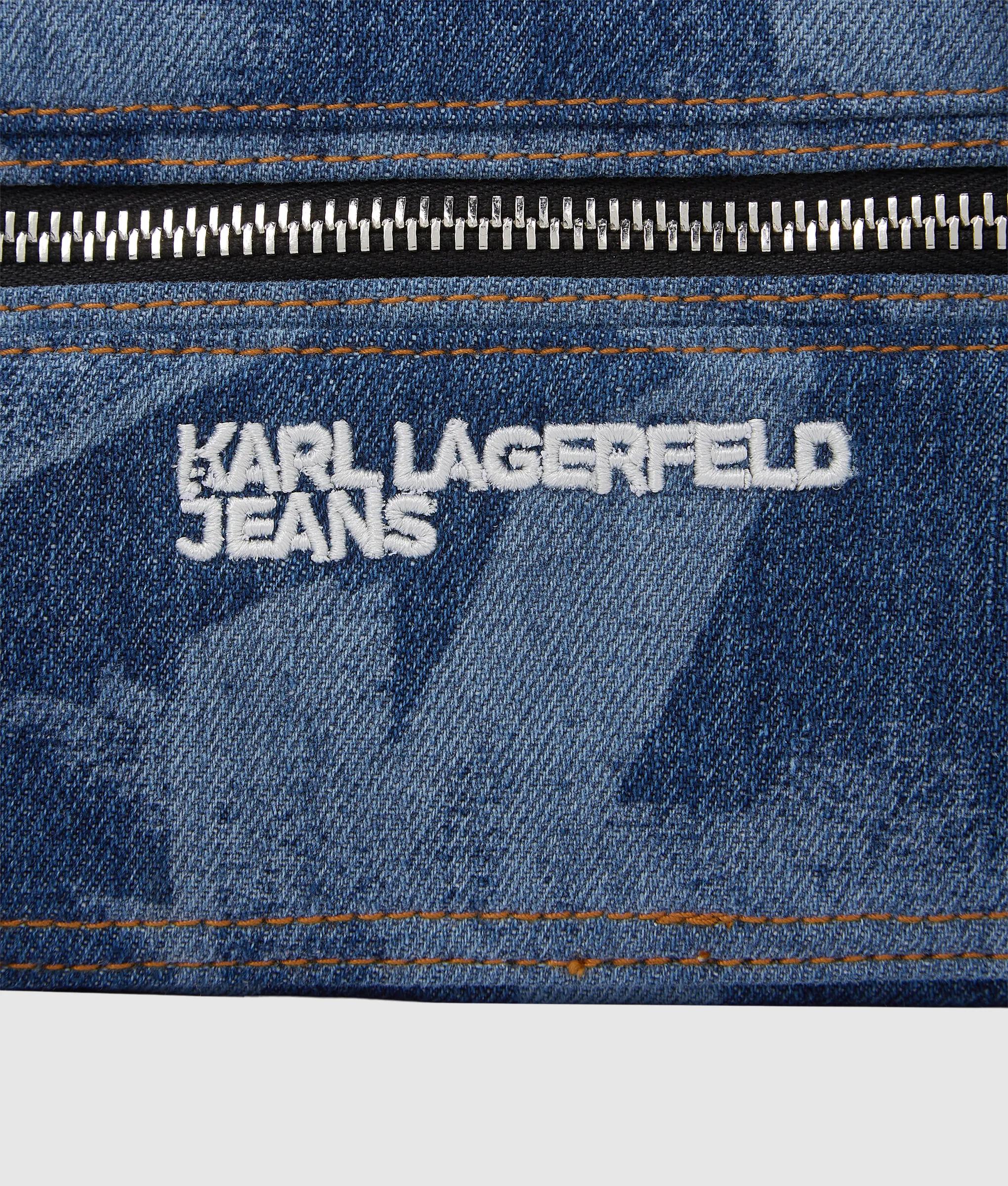 Monogram denim camera tas