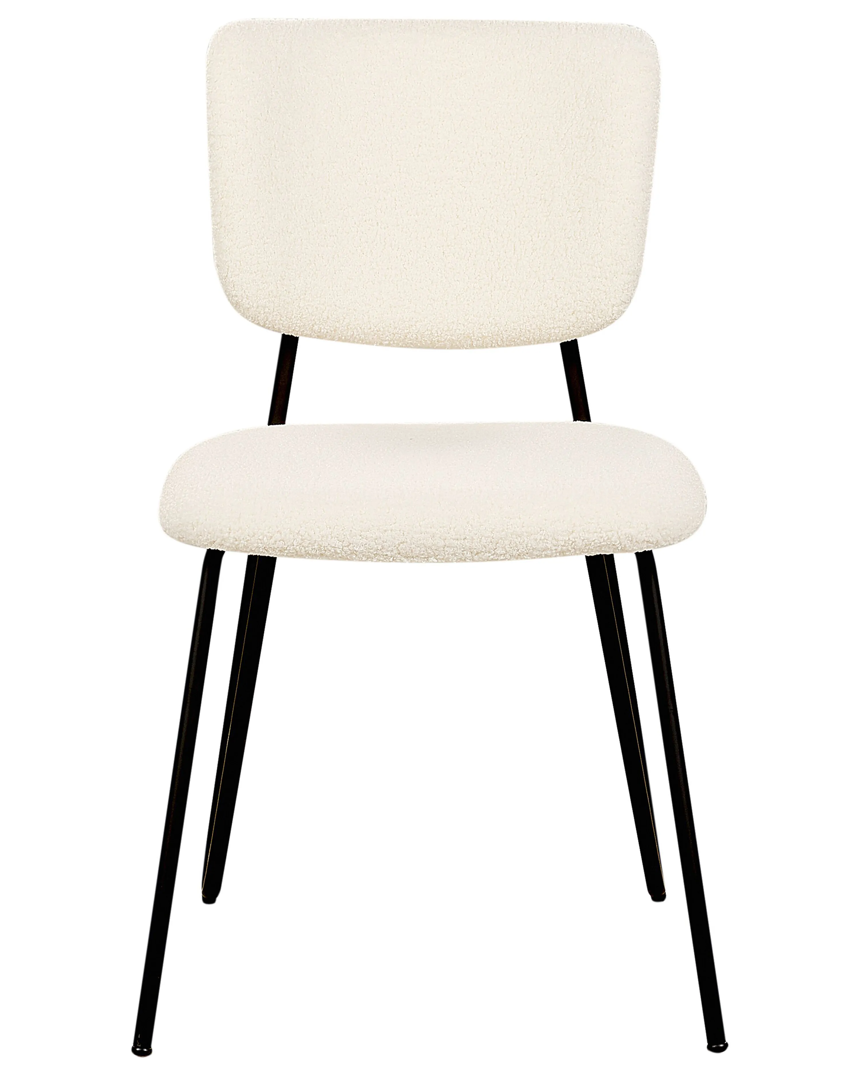 Set van 2 eetkamerstoelen NELKO Bouclé Gebroken wit