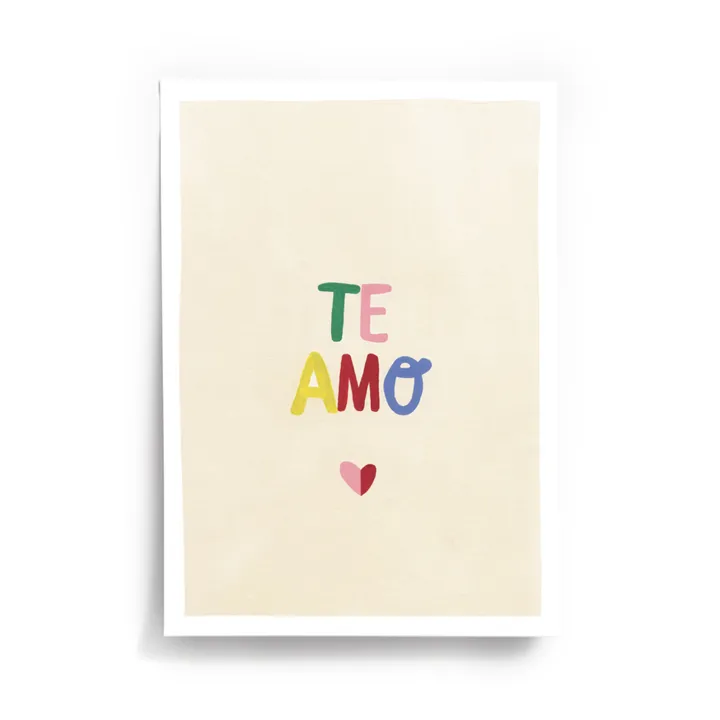 Taxi Brousse Affiche Te Amo  | Rose poudré