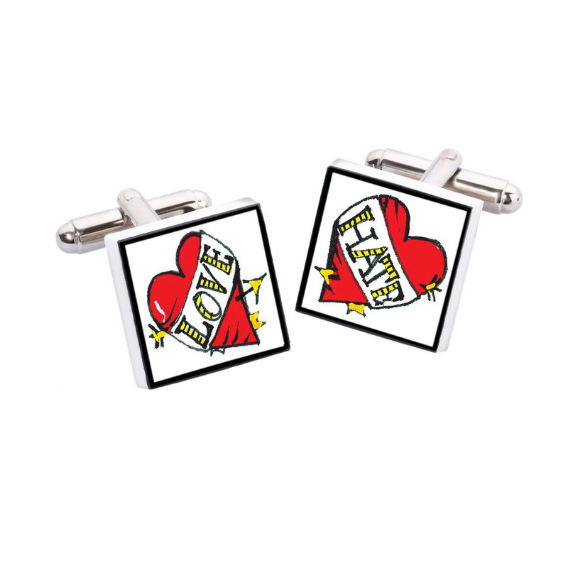 Boutons de manchette, Love Hate, Bone China