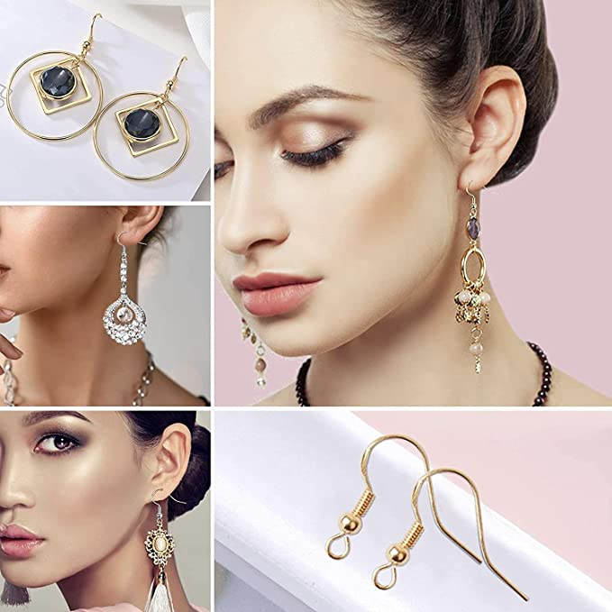 (600-tlg. Set) Edelstahl Schmuck Herstellungs / Reparatur Kit Ohrringe   Ketten DIY Zubehör - Gold