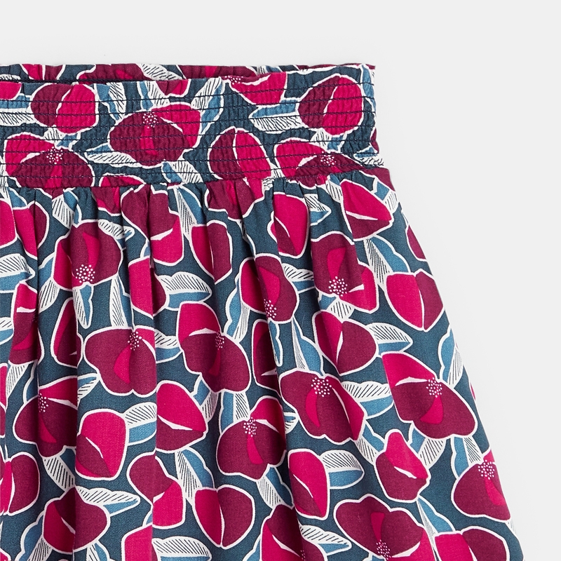 Jupe courte imprimée rose fille