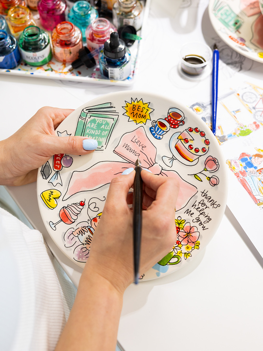 Bord 22cm Moederdag met strik