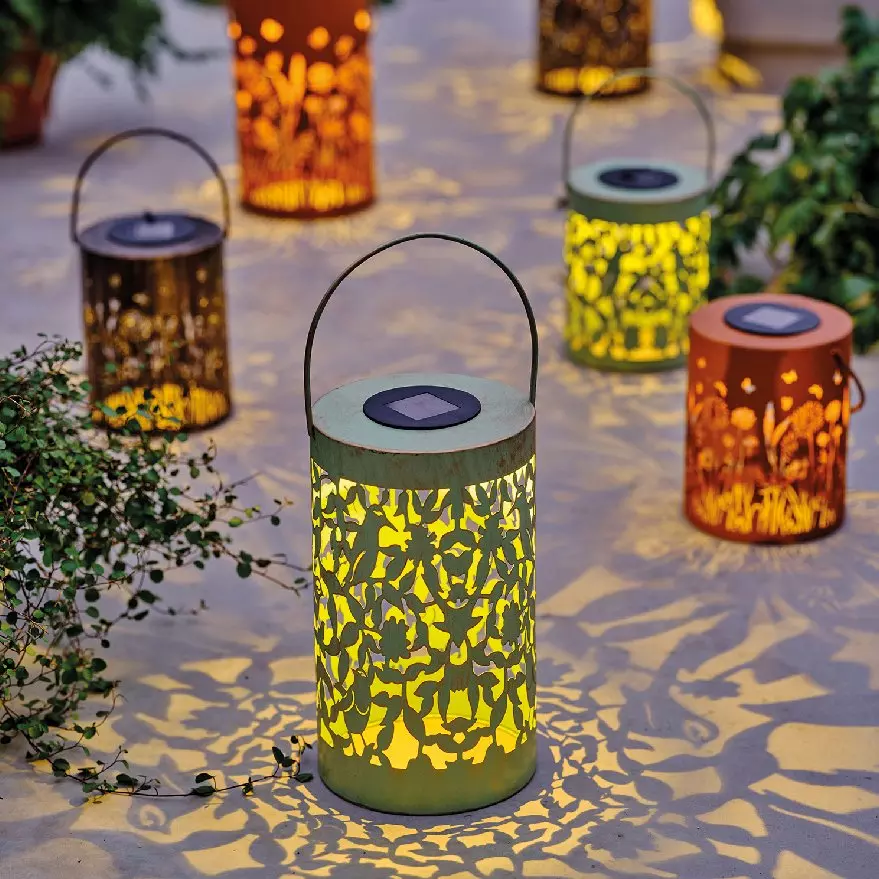 Lanterne solaire métal à LED (H18 cm) Natura Rouille