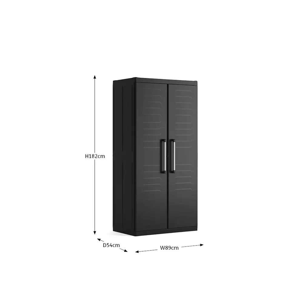 Keter Detroit XL Hoge Kast - 4 planken - 89x54x182cm - Zwart
