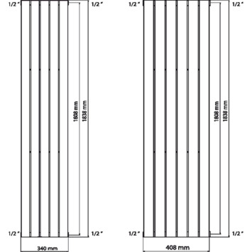 Haceka designradiator Negev wit 715 Watt 184x34 cm