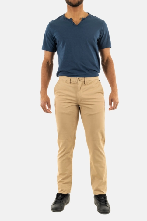 Pantalons superdry slim tapered stretch chino 5ye shaker beige