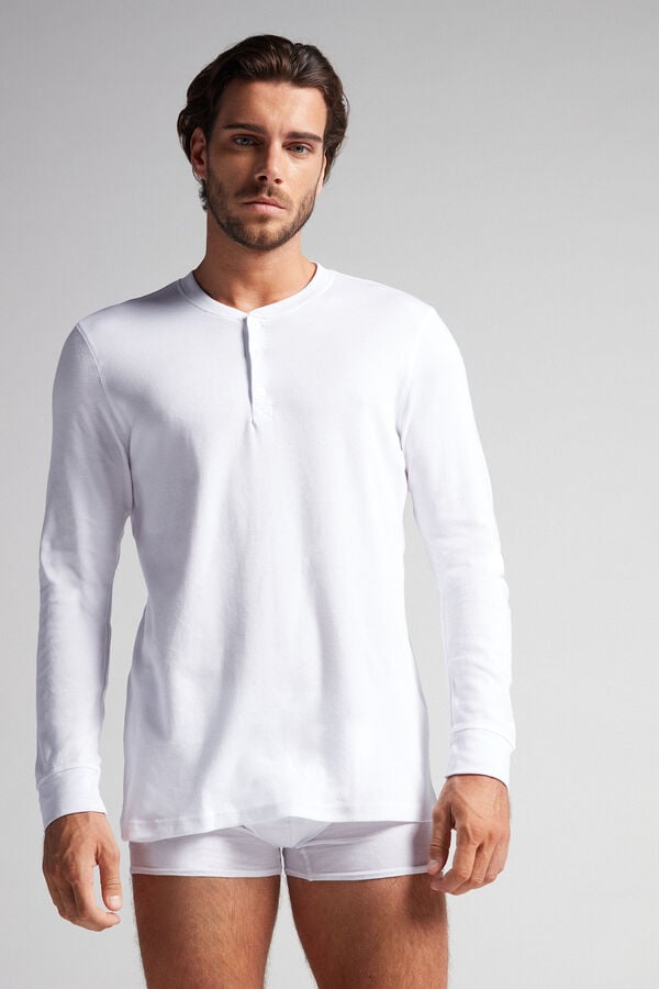 Camiseta de manga comprida em malha Supima