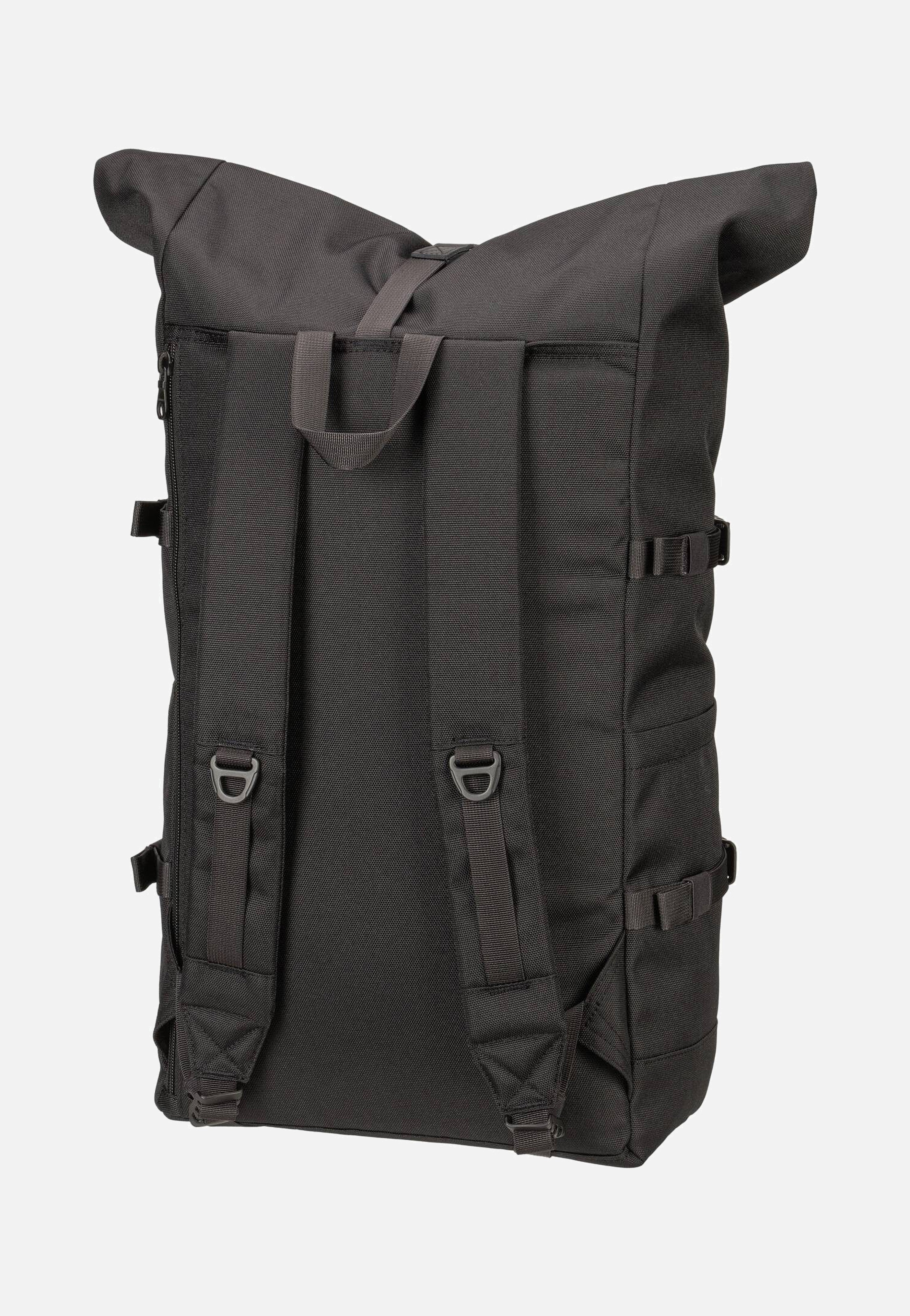 Icon BP L Black/Black Leather - Rolltop Rucksack