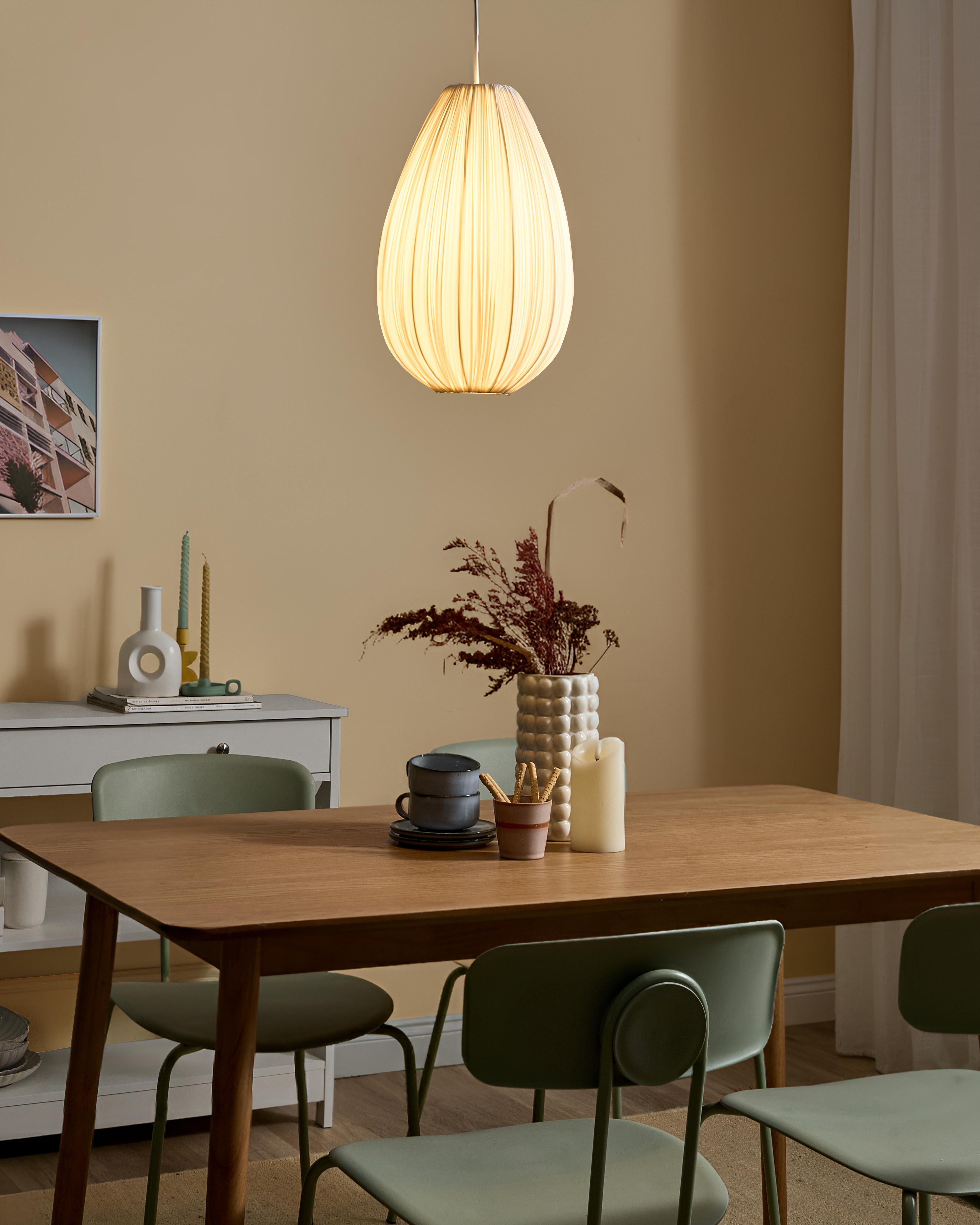 Hanglamp GERA Stof Wit