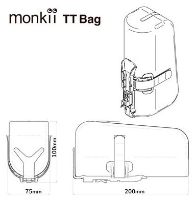 Sacoche de Cadre Dom Monkii Toptube Bag Noir