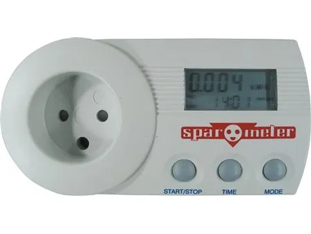 Sparometer KWH Måler Til Stikkontakt Med Dansk Jordben