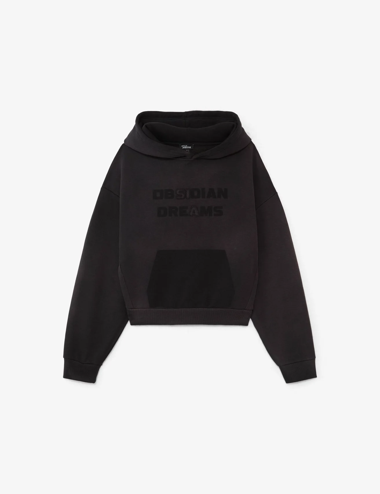 Sweat à capuche à message noir