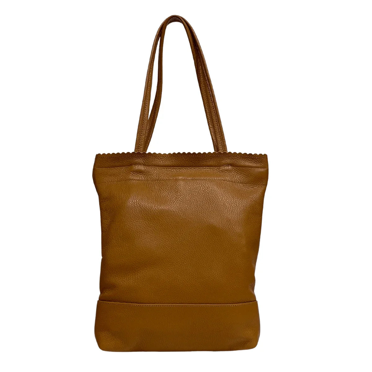 Leren Shopper Met golvende rand