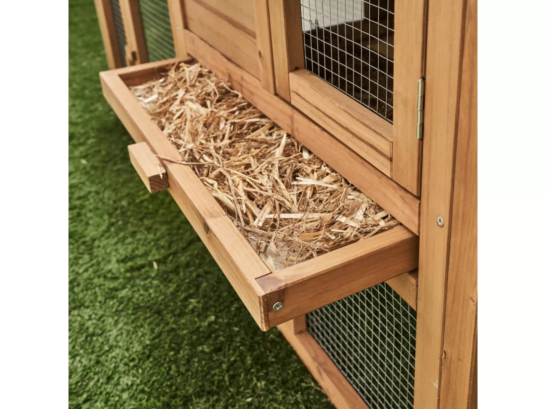 Clapier en bois Angora pour lapin et autres rongeurs. 4 lapins. cage à lapin avec enclos. espace intérieur et extérieur. poulailler