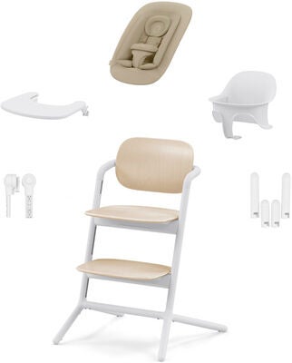 Cybex Lemo 4-in-1 Matstol Inkl. Babysitter, Babysett og Brikke, Sand White