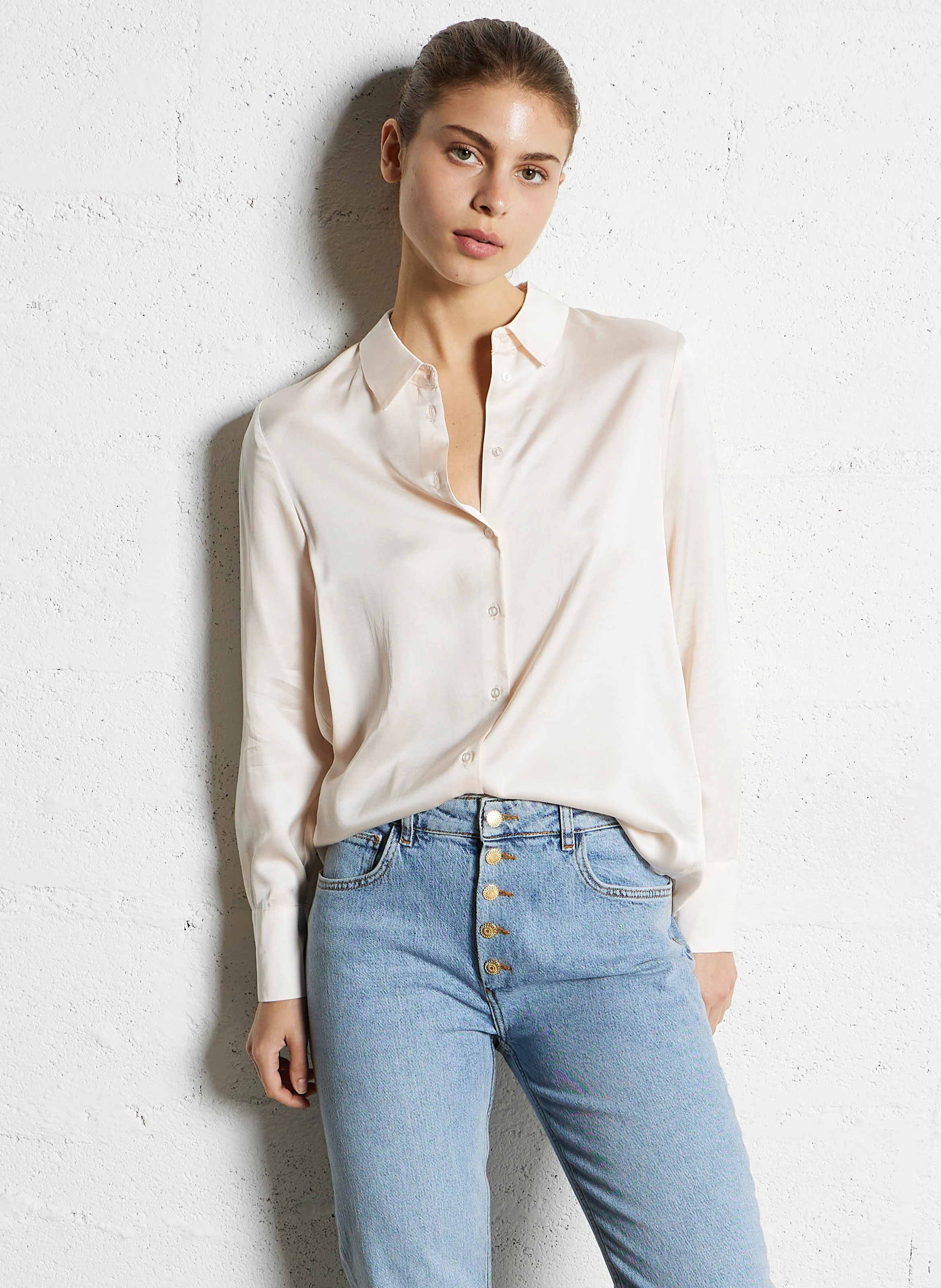 CHIBA - Chemise droite col classique| Blanc